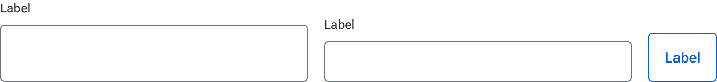 Two inputs and one button are arranged inline, each element a different size.