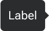 An arrow is positioned along the right edge of a rounded rectangle that includes sample label text. The arrow is vertically-centered with the label.