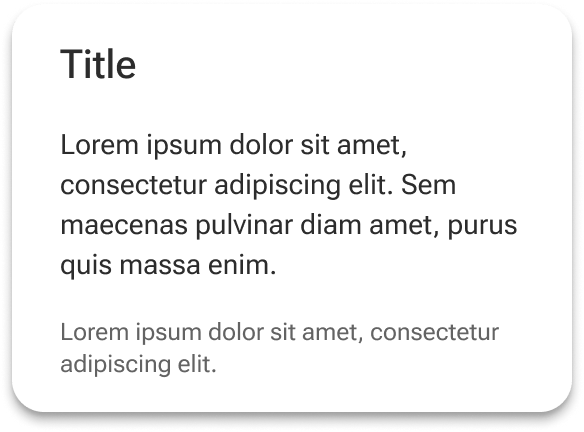 The sample text of the card's title, subtitle, default slot, and footer slot wrap to multiple lines within the card container.