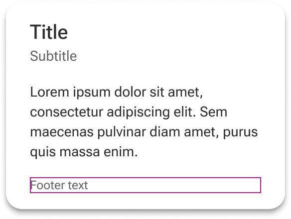 A blue rectangle highlights the position of the footer slot, just below the header and default slots. The footer slot includes placeholder text.