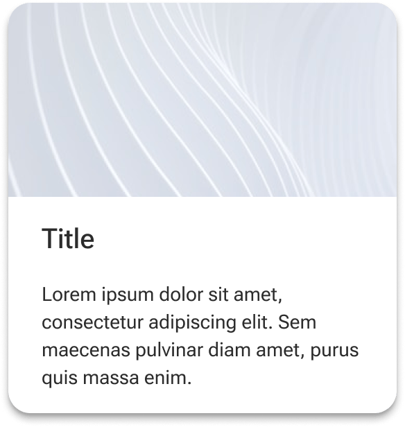 A sample image is positioned above the text of the card and fills to the edges of the card container.