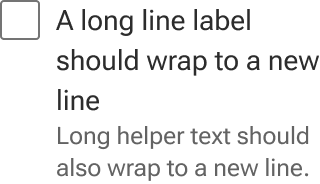 The checkbox's label and helper text each wrap to multiple lines when they meet the edge of an implied container around the checkbox.