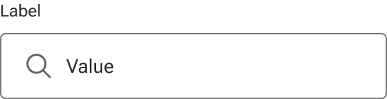 A magnifying glass icon is displayed to the left of a sample value to indicate the input is a search input.