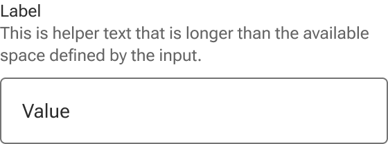 The helper text of the input wraps to a second line when it meets the edge of an implied container around the input.