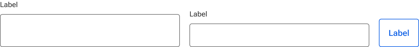 Two inputs and one button are arranged inline, each element a different size.