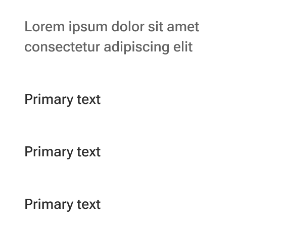 The list group subheader text wraps to a second line when it meets the edge of an implied container around the group.