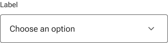 A select includes a label and a field with sample value text. The field has top and bottom padding that is slightly taller than the line-height of the value.