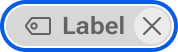 A tag in its focused state