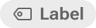 A tag with an icon preceding the label