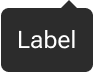 An arrow is positioned along the top edge of a rounded rectangle that includes sample label text. The arrow is inset to align with the right edge of the label.