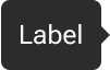 An arrow is positioned along the right edge of a rounded rectangle that includes sample label text. The arrow is vertically-centered with the label.