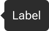 An arrow is positioned along the left edge of a rounded rectangle that includes sample label text. The arrow is vertically-centered with the label.