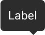 An arrow is positioned along the bottom edge of a rounded rectangle that includes sample label text. The arrow is inset to align with the right edge of the label.